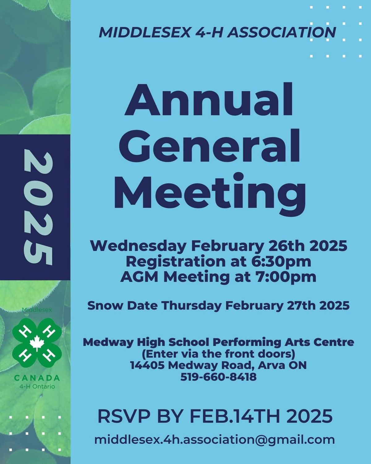 Middlesex 4-H Annual General Meeting 