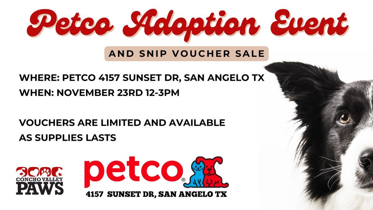 Petco adoption event & voucher sale!