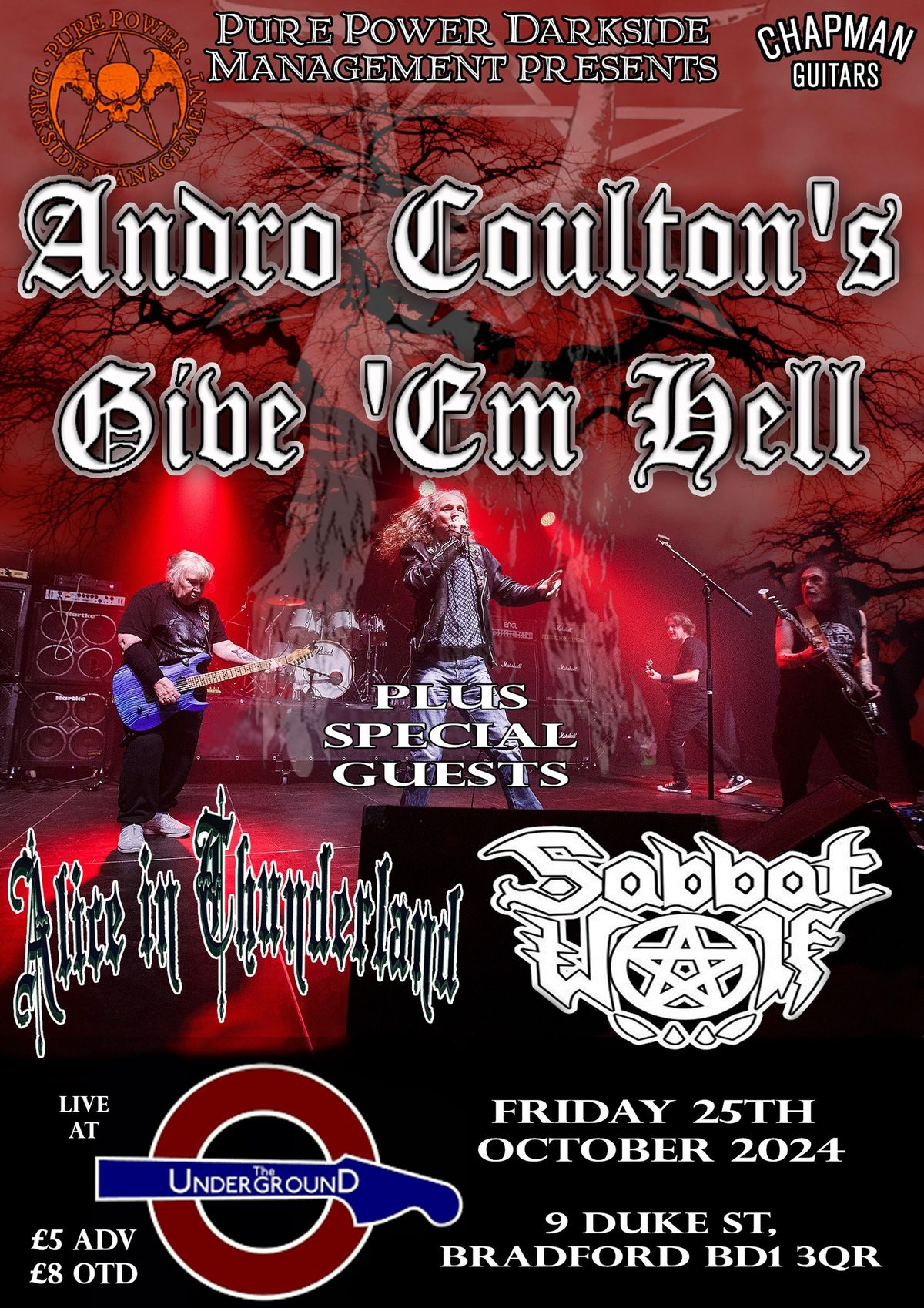 Andro Coulton's Give 'Em Hell plus Alice In Thunderland & Sabbat Wolf