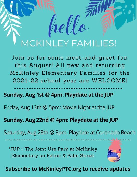 Summer Meet & Greet for New & Returning McKinley Families