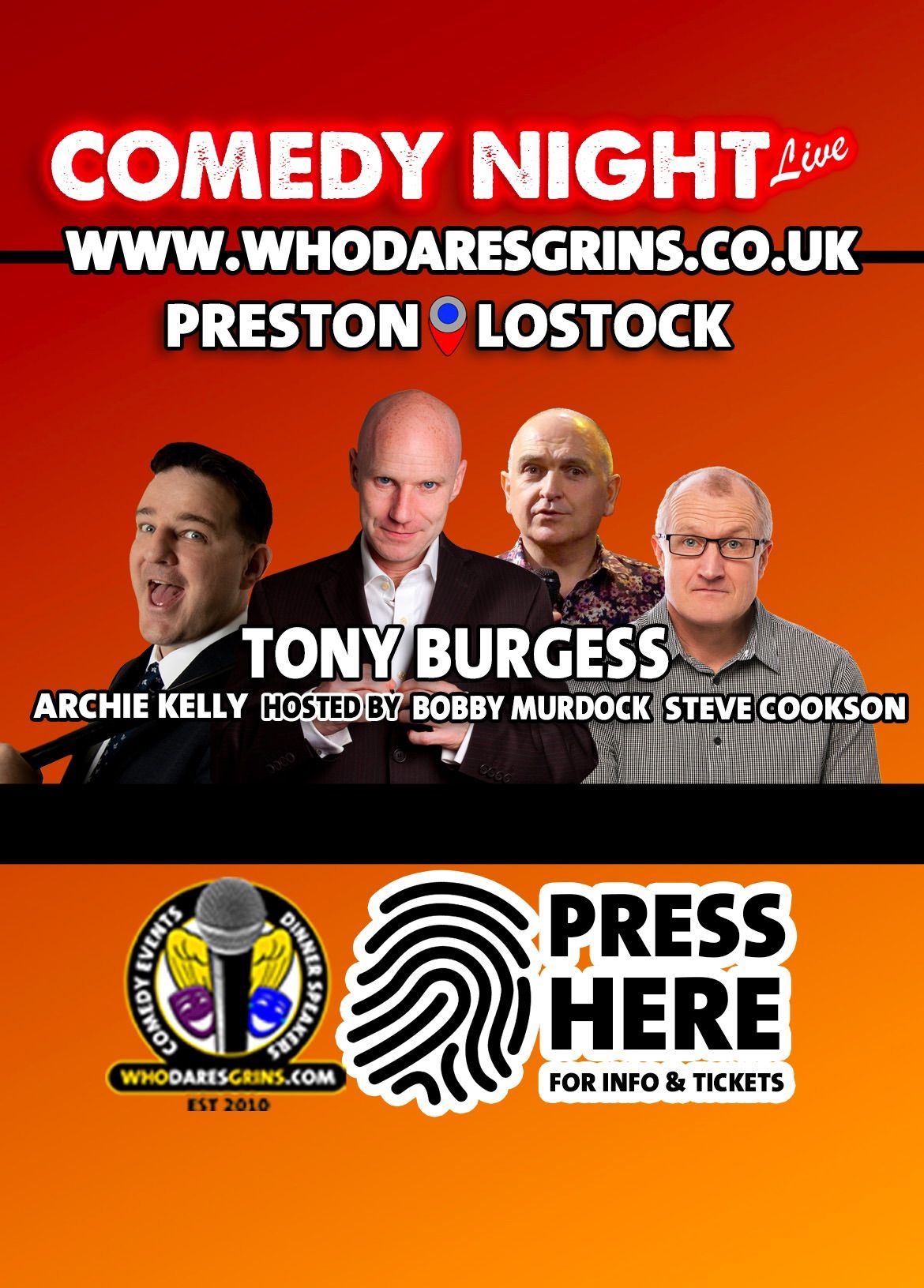 Comedy Night Live with Headliner Tony Burgess