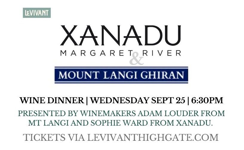 Xanadu & Mt Langi wine dinner at Le Vivant.