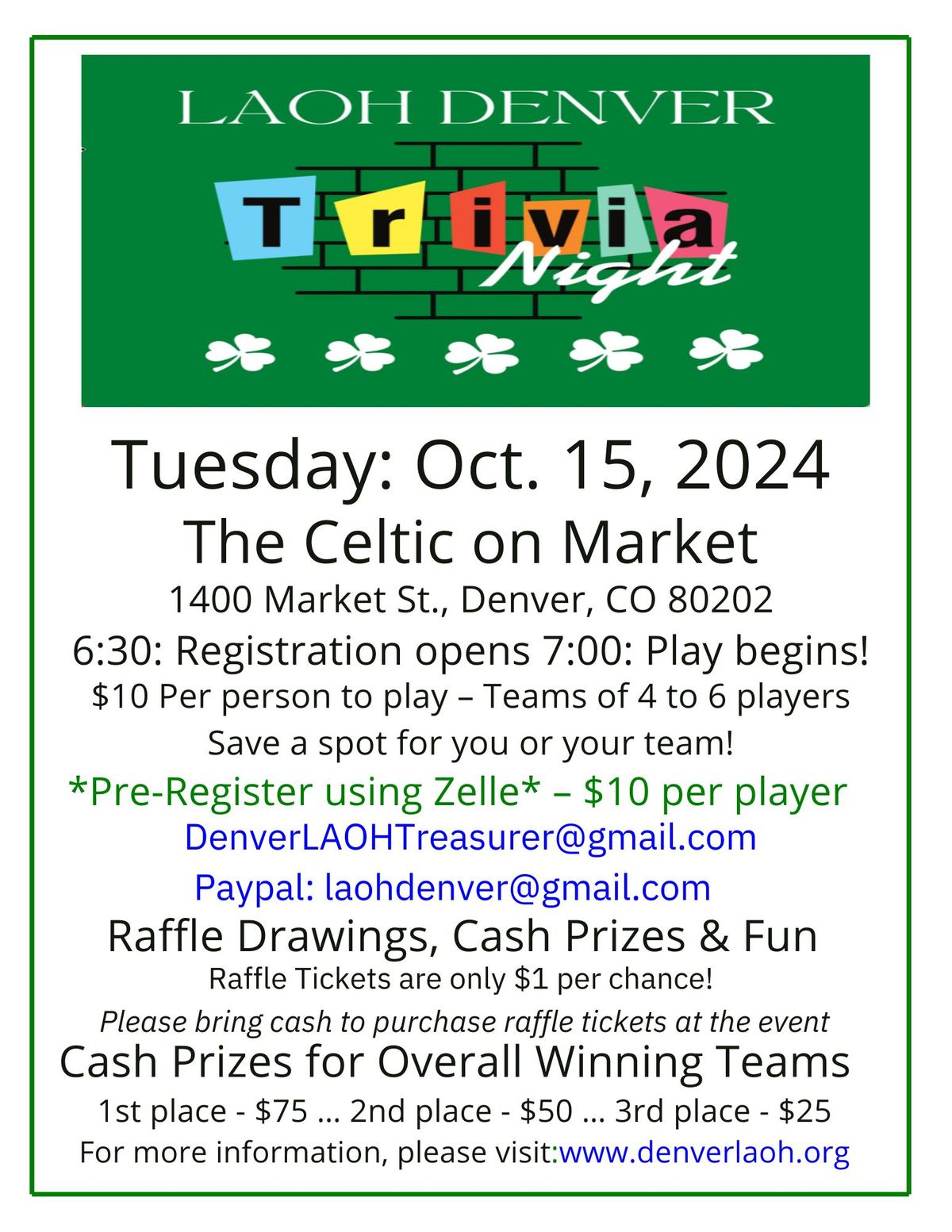 LAOH Trivia Fundraiser