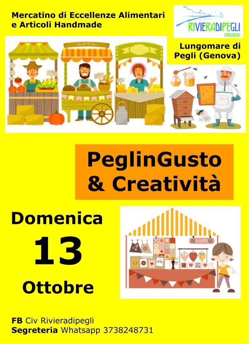 Mercatino PEGLINGUSTO e Creativit\u00e0 Domenica 13 Ottobre 2024