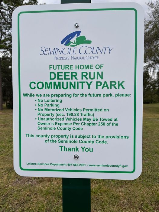 Seminole County Deer Run Community Park Update Meeting