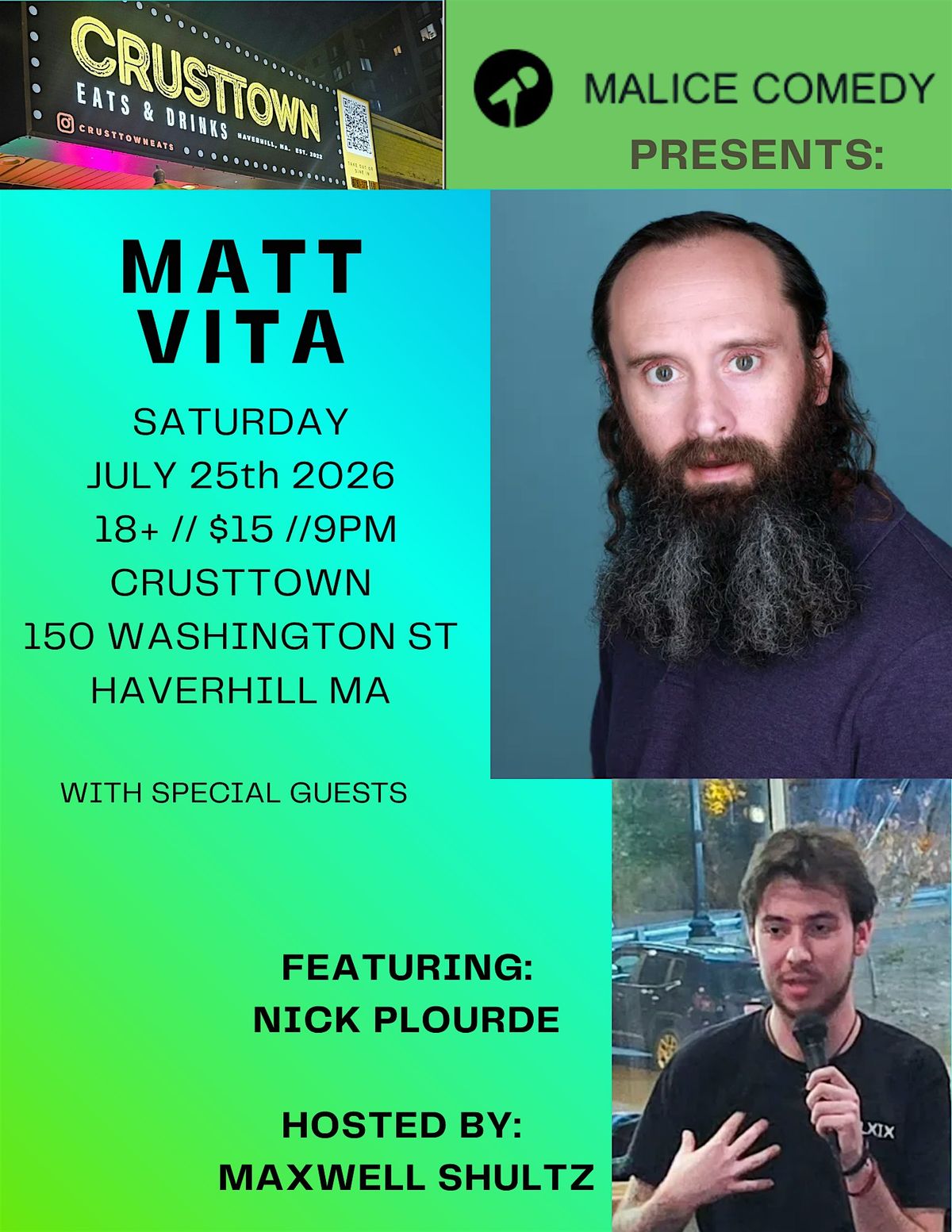 COMEDIAN MATT VITA, SPECIAL 9PM SHOW