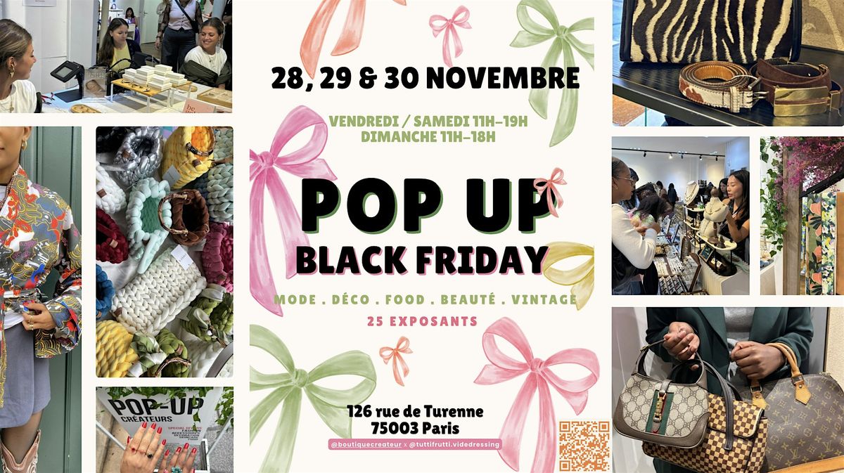 Pop up Black Friday - Boutique cr\u00e9ateur invite Tutti Frutti