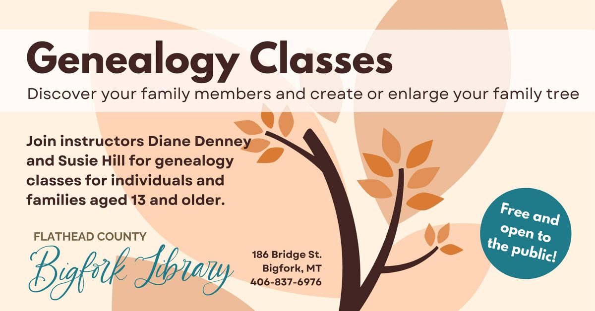 Genealogy Classes at the Bigfork Library