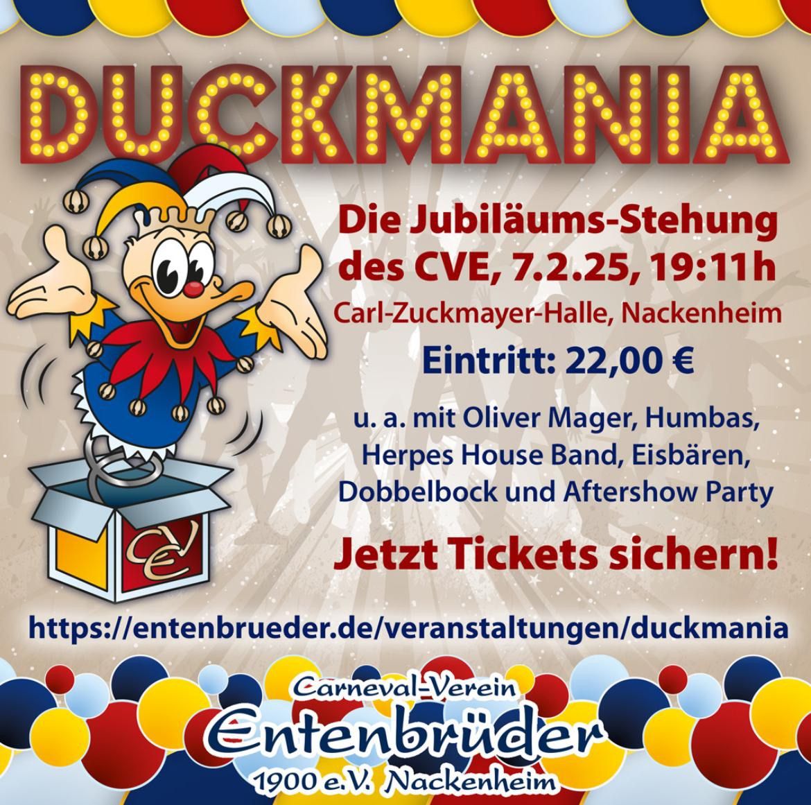 DUCKMANIA - die Jubil\u00e4umsstehung des CVE