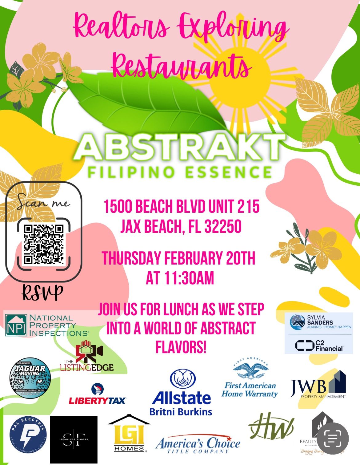 February 2025 Realtors Exploring Restaurants- Abstrakt Filipino Essence