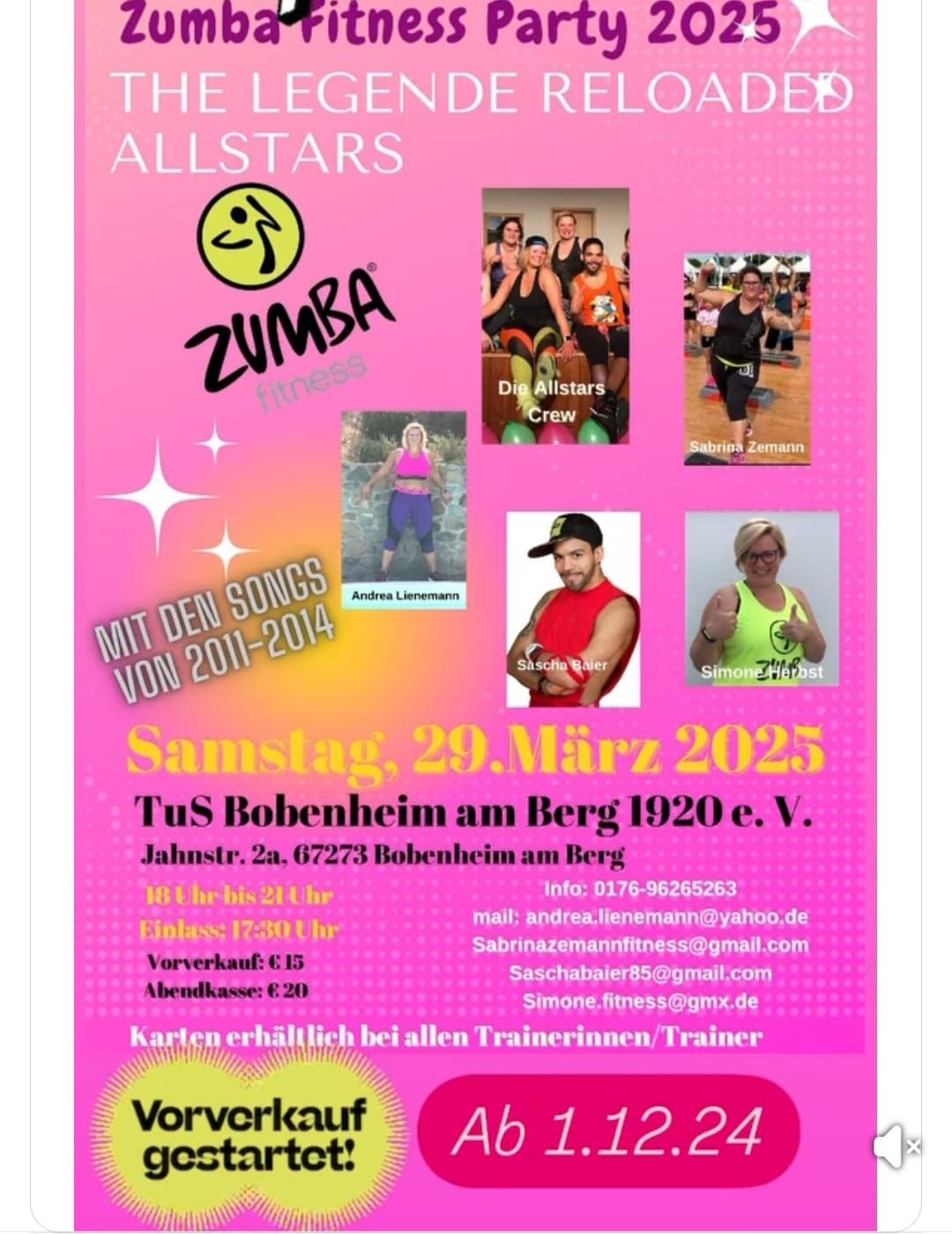 Zumba Fitness Party 2025-The Legende reloaded All Stars 