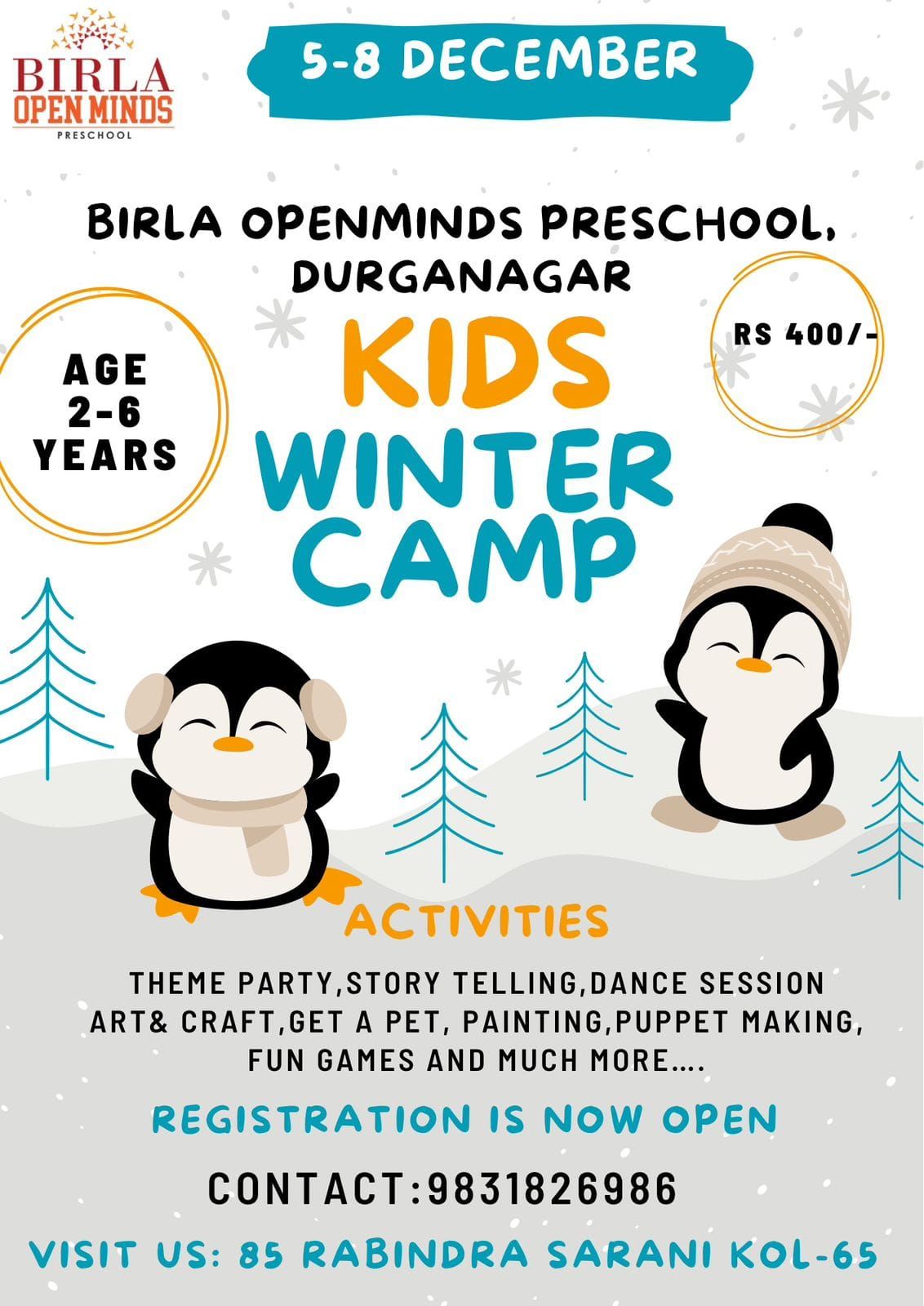 4-Day Winter Camp at Birla Open Minds Preschool, Durganagar