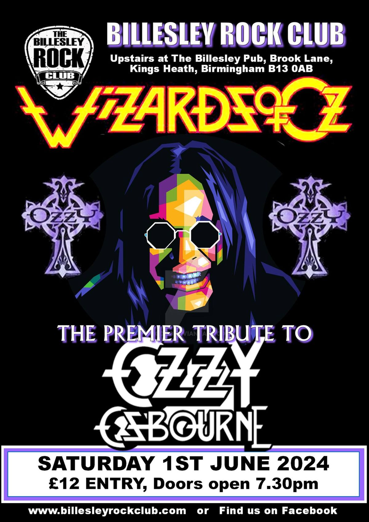 The Wizards of Oz - a tribute to Ozzy Osbourne + support tbc - \u00a312 OTD
