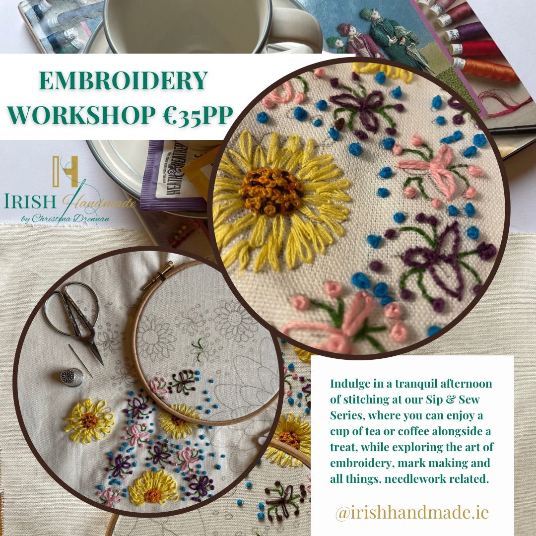 Hand Embroidery Sip & Sew Workshop