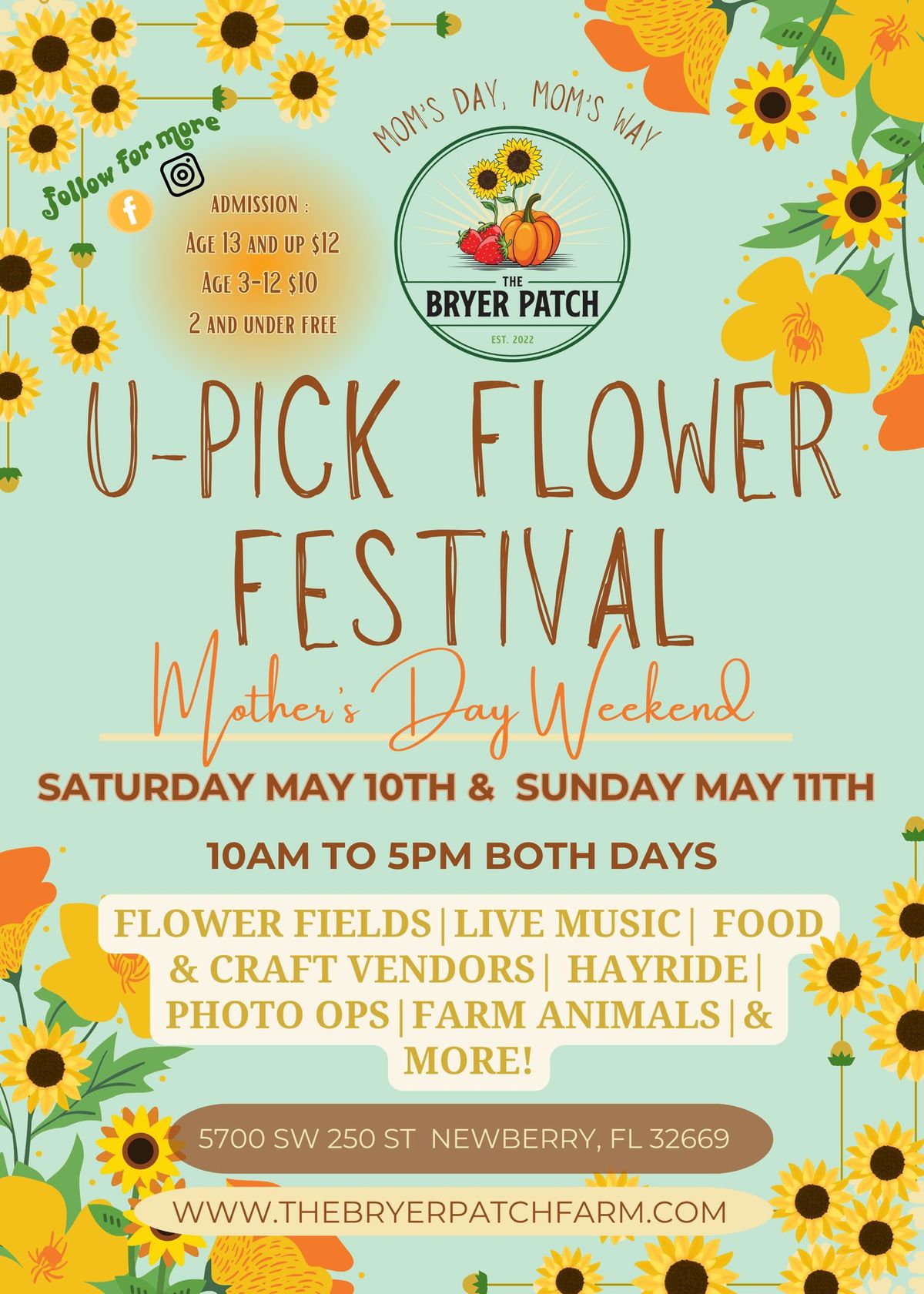 Mother's Day U-pick Flower Festival at The Bryer Patch