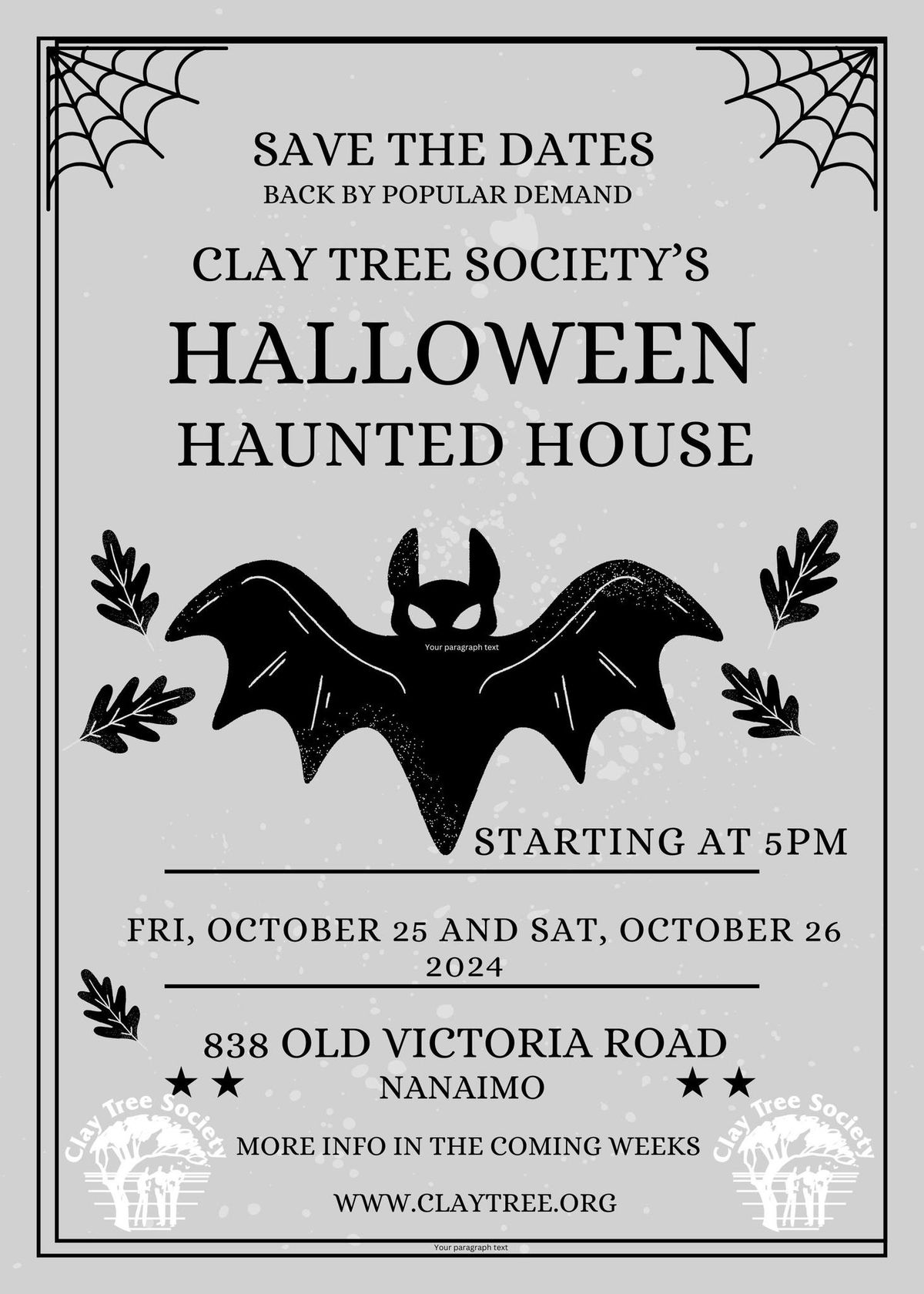 Clay Tree Society's Halloween Haunted House