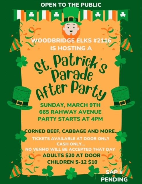 St. Patrick's Parade After Party at the Woodbridge Elks