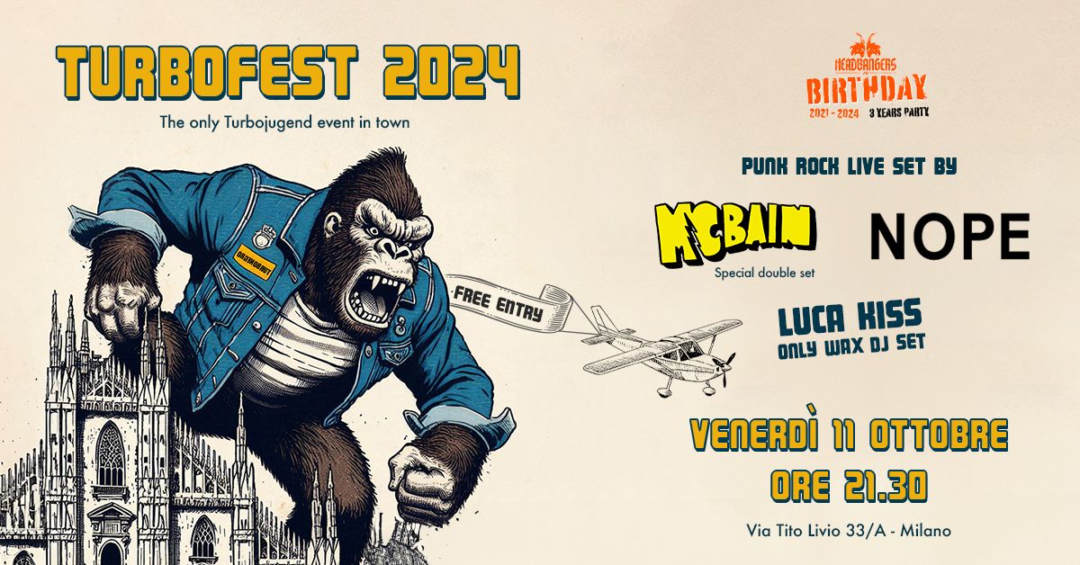 Turbofest 2024 - McBain\/Nope\/Luca Kiss DJ Set - Headbangers Pub 3rd Anniversary