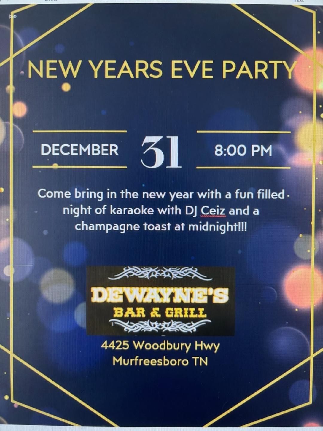 New Years Eve Bash