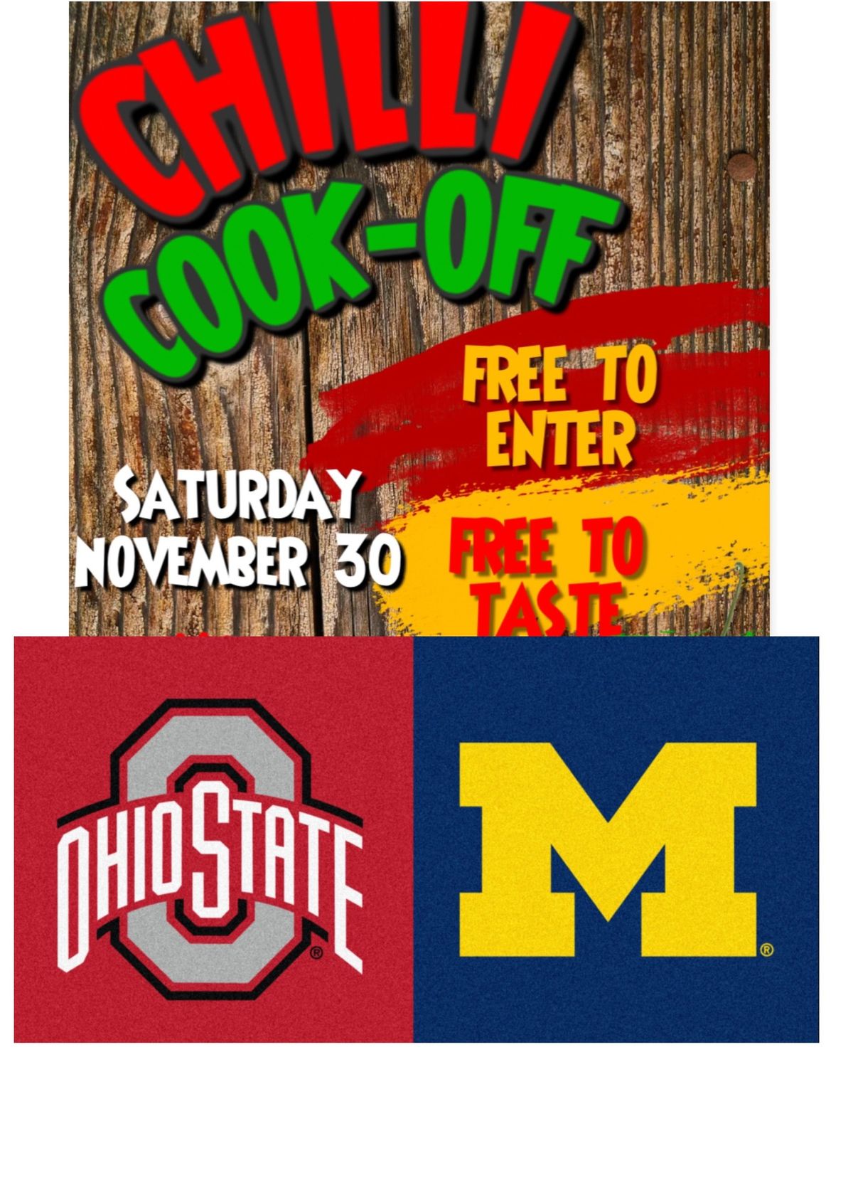 Annual Chili Cook-Off & Ohio State vs Michigan Watch Party!