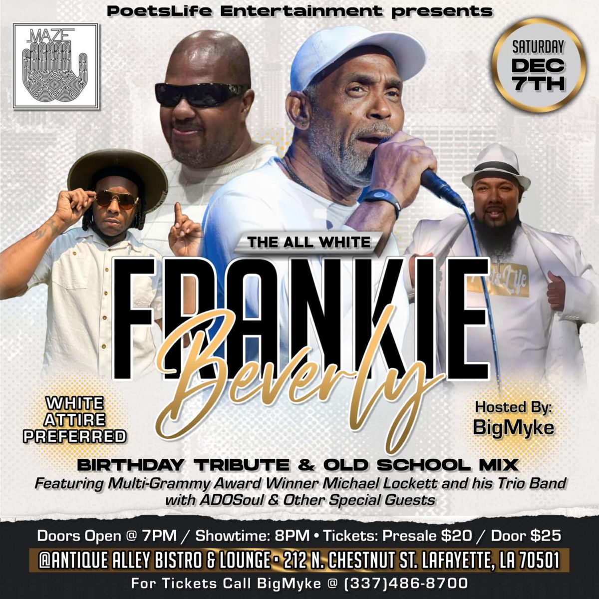 The \u201cAll White\u201d FRANKIE BEVERLY Birthday Tribute