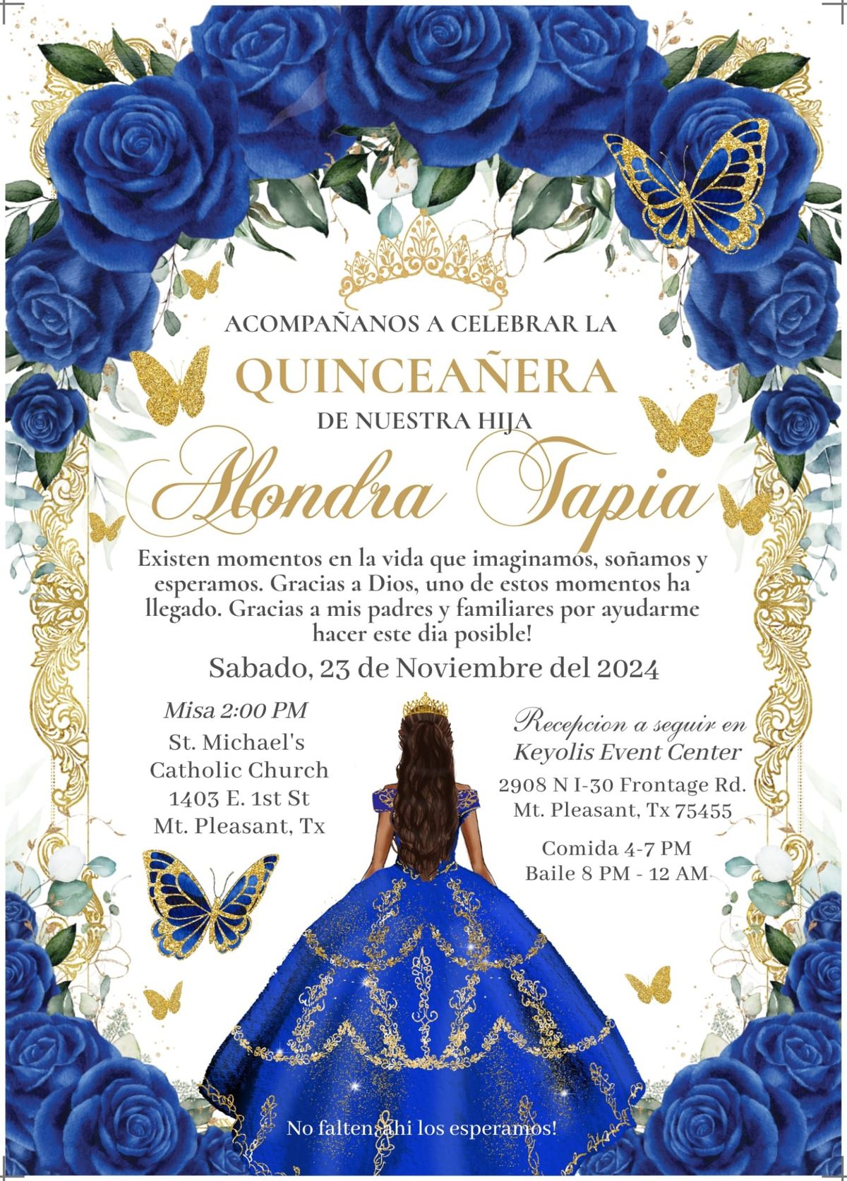 Alondra\u2019s Quinces \ud83d\udc99\u2728\ud83e\udd8b\ud83d\udc51 