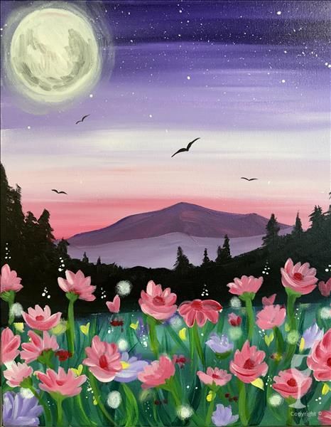 Twilight Pink Meadows Paint Party!