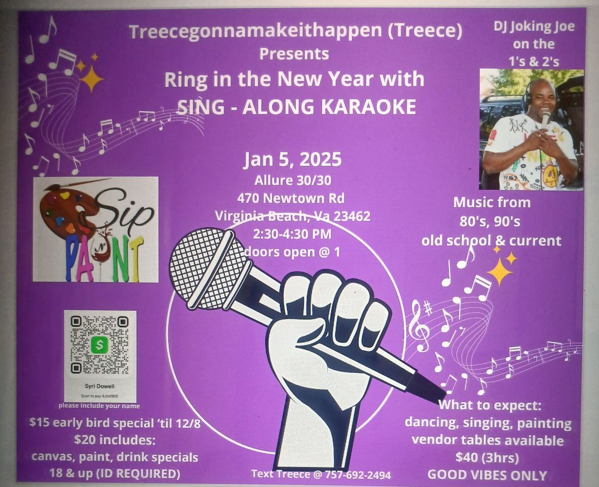 Ring in the New Year Karaoke SIP &  PAINT