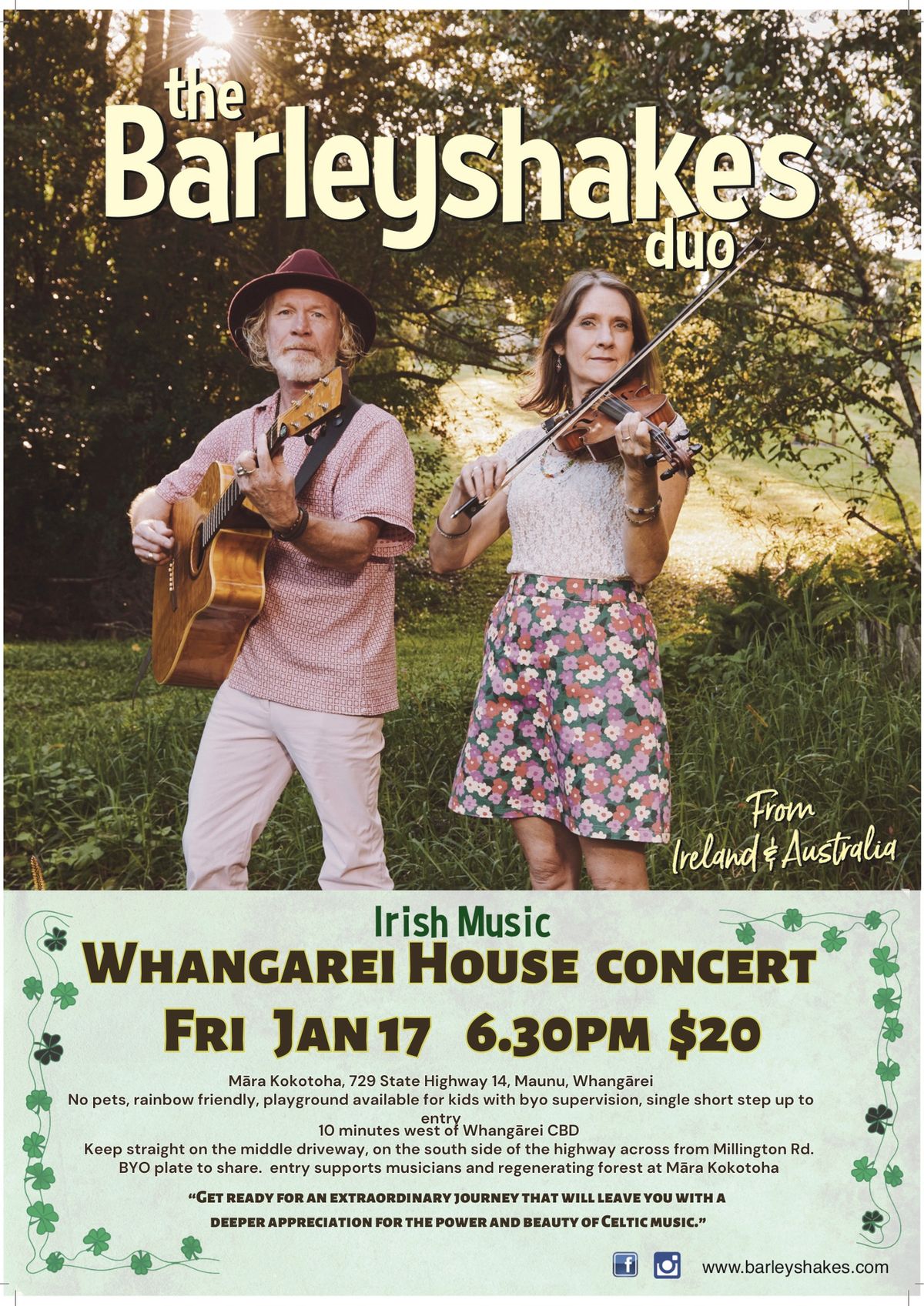 The Barleyshakes Duo - House Concert Whangarei