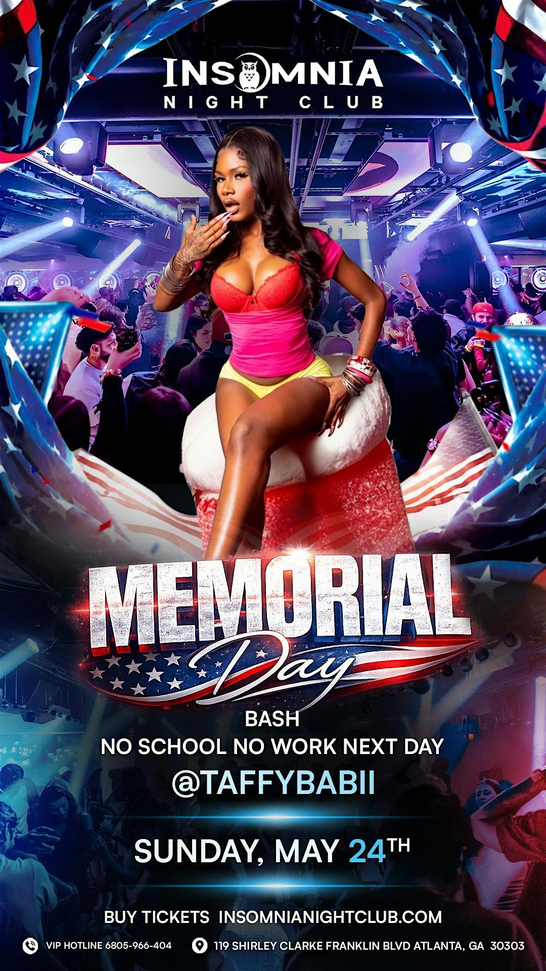 Memorial Day Bash at Insomnia Night Club