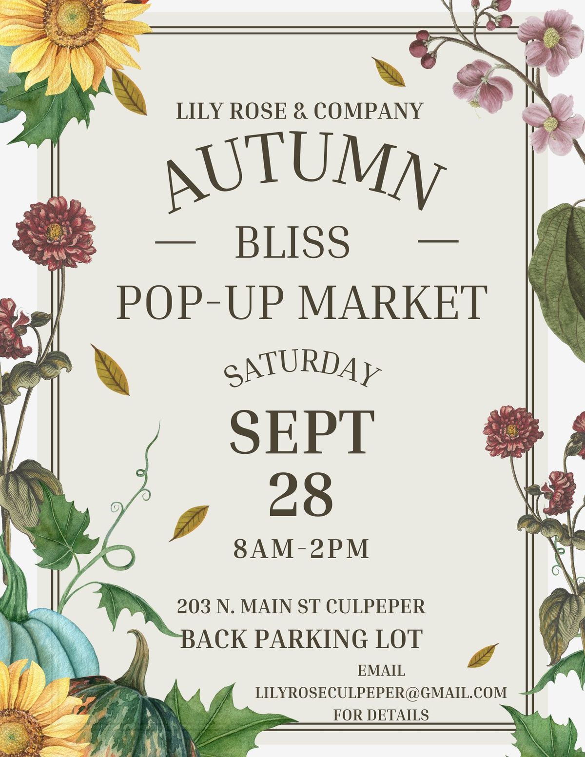 Autumn Bliss Pop-Up Market 