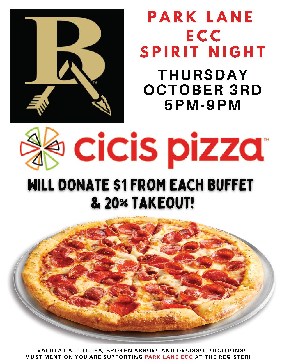 Park Lane ECC Cicis Spirit Night