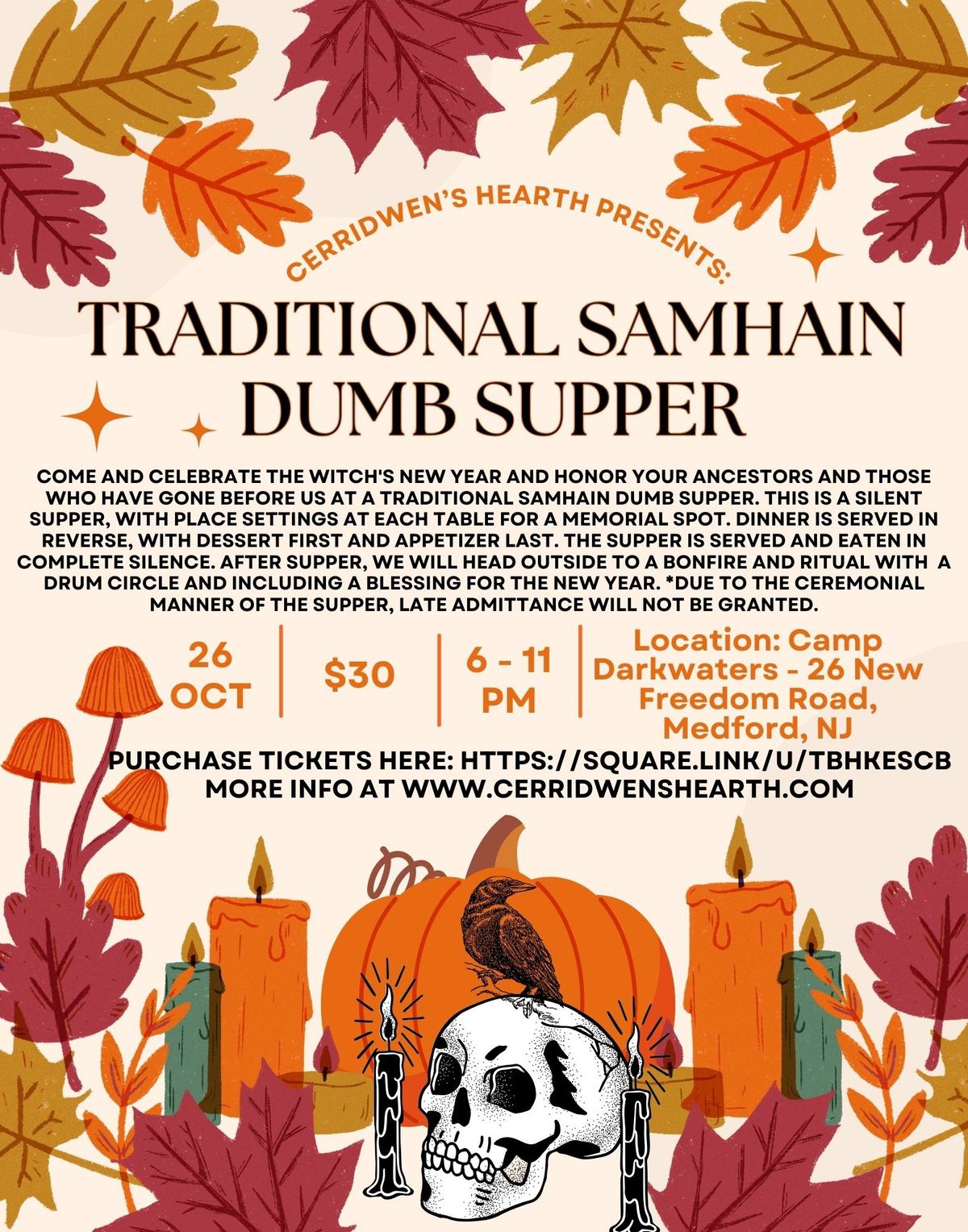 Traditional Samhain Dumb Supper and Ritual Bonfire