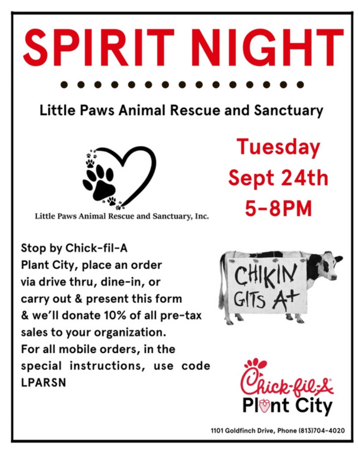 Chick-fil-A Spirit Night 