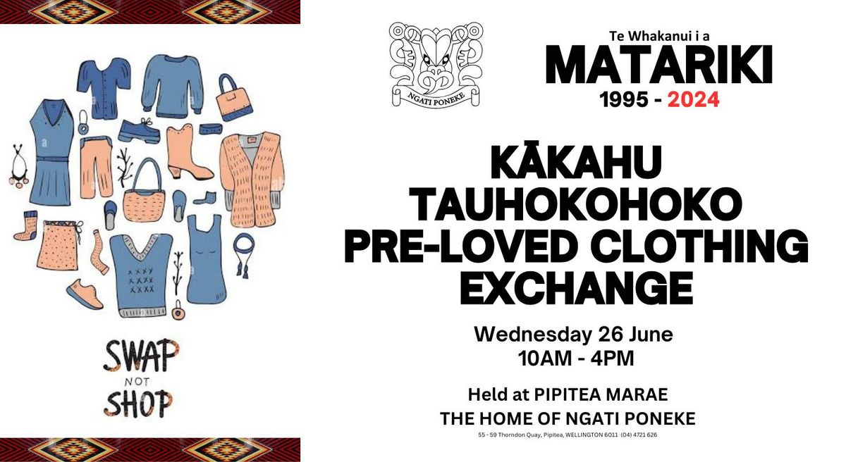  K\u0101kahu tauhokohoko Pre-loved clothing exchange