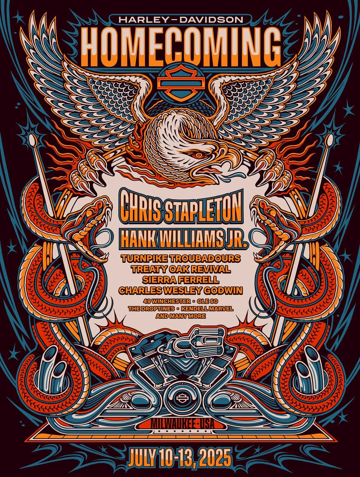 Harley Davidson Homecoming: Hank Williams Jr.  Treaty Oak Revival  Chris Stapleton & Turnpike Troubadours - 2 Day Pass (Friday & Saturday)