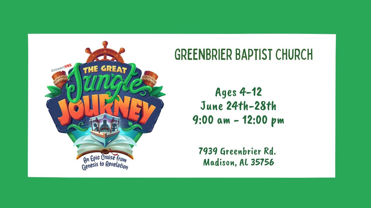 Vacation Bible School: The Great Jungle Journey