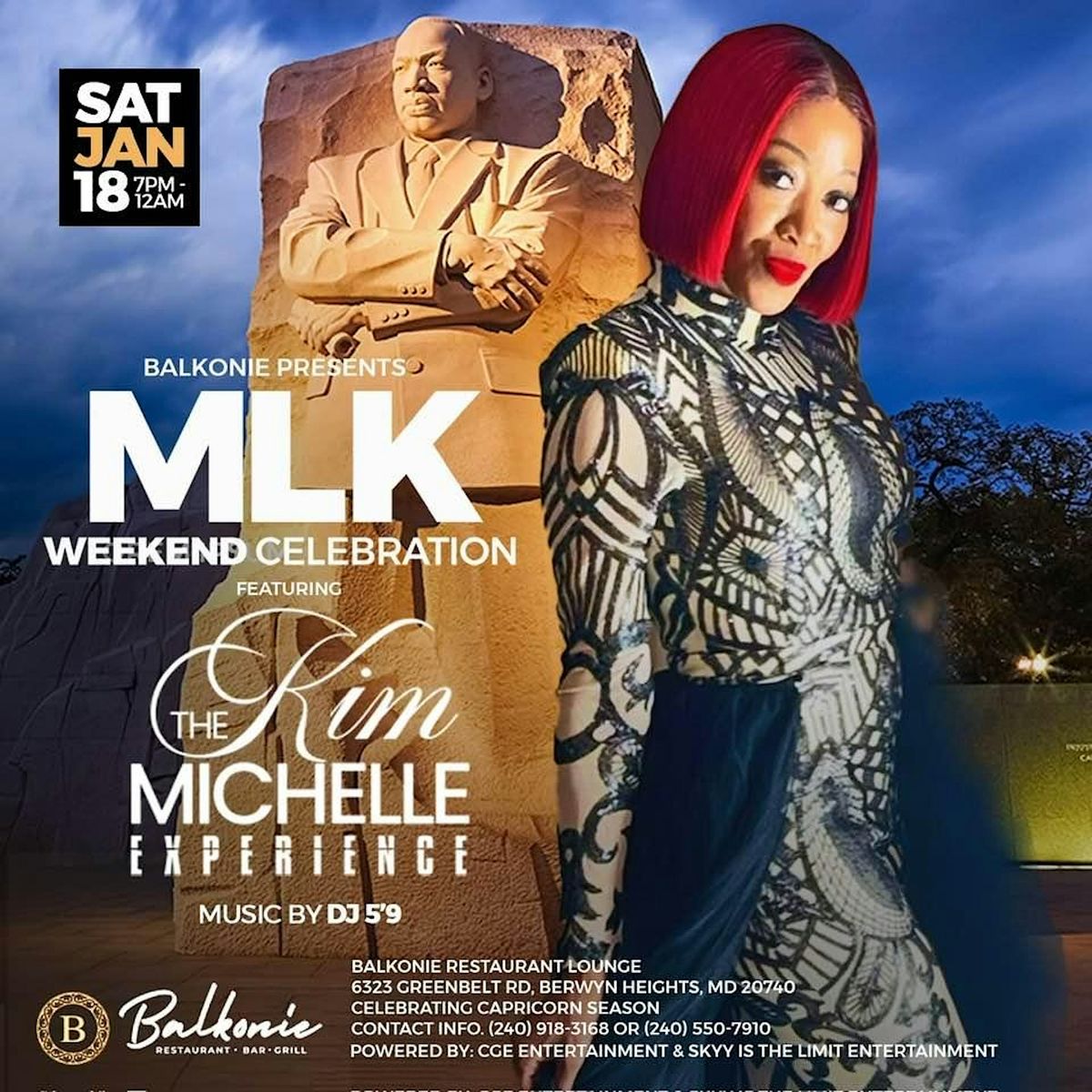 MLK WEEKEND CELEBRATION FEATURING THE KIM MICHELLE EXPERIENCE