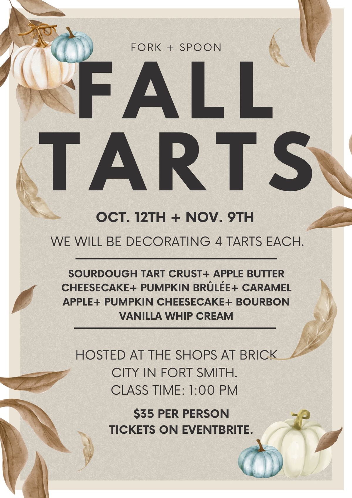 Sourdough Fall Tart Class