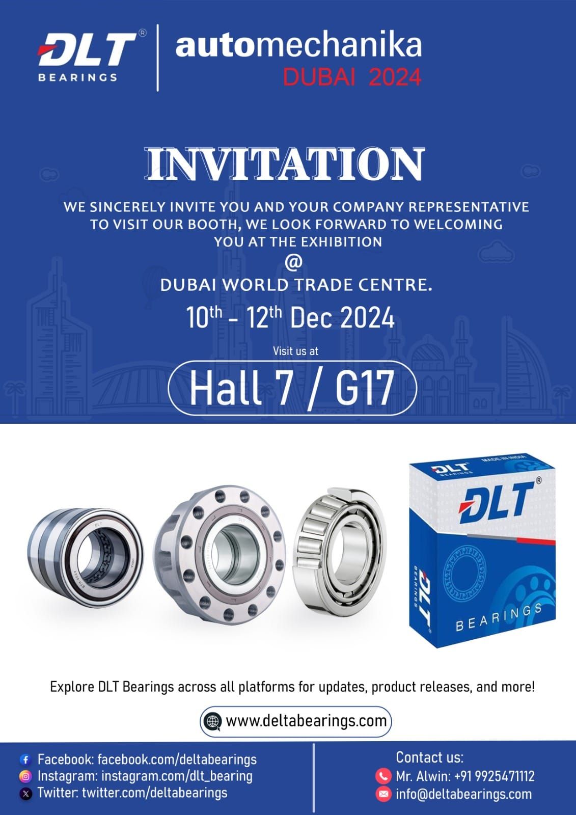 DLT BEARINGS at Automechanika Dubai 2024