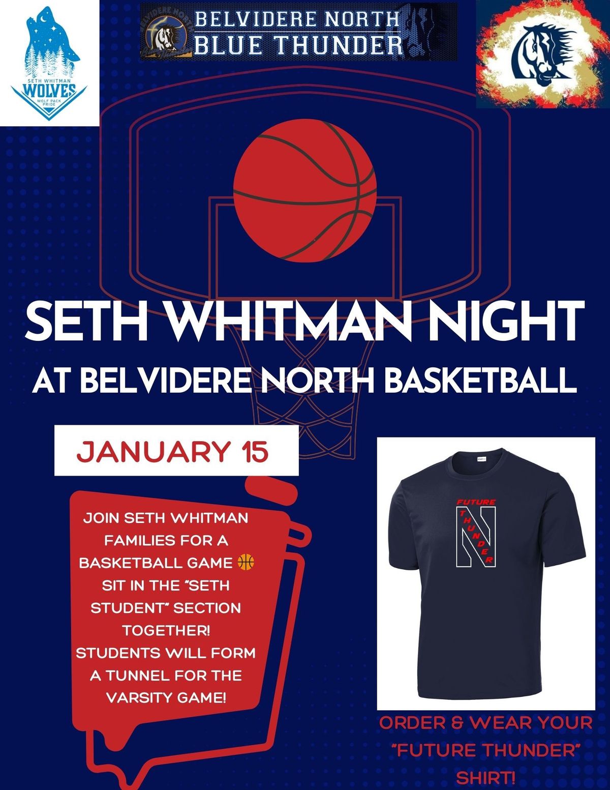 Seth Whitman Night at BNHS Basketball on 1\/15