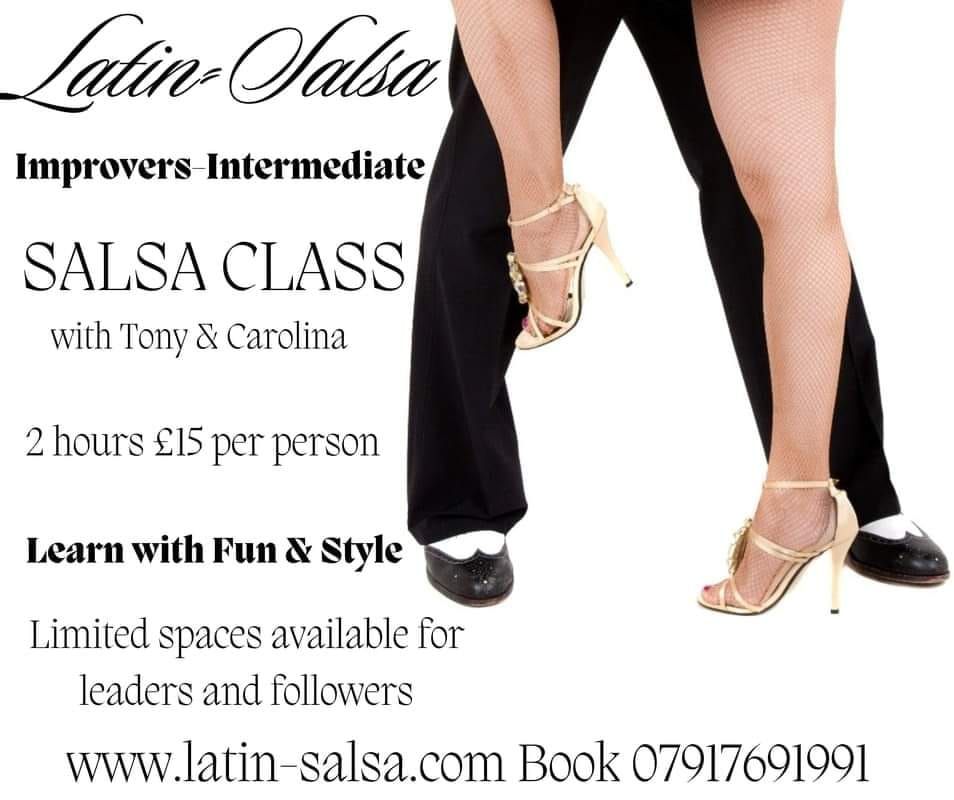 Improvers-Intermediate 2-hour SALSA CLASS with Tony & Carolina LATIN-SALSA 