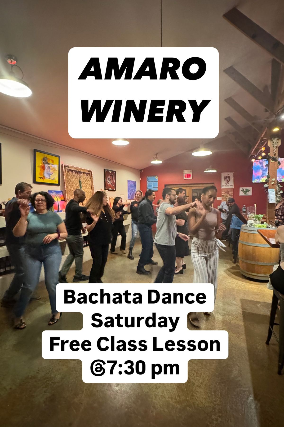 Free class lesson Bachata at Amaro Winery 