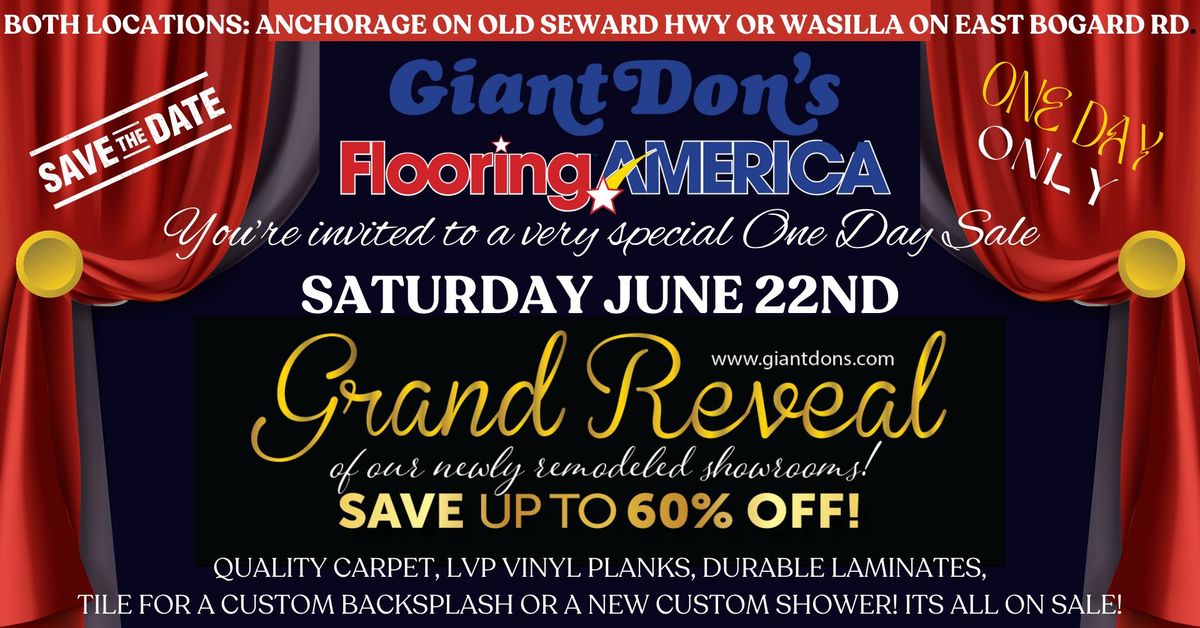 SPECIAL ONE DAY SALE CELEBRATING OUR NEWLY REMODELED SHOWROOMS