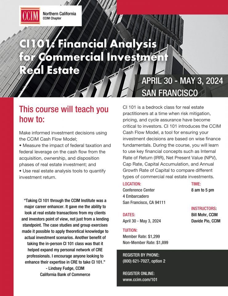 CI 101: Financial Analysis for Commercial Investment Real Estate