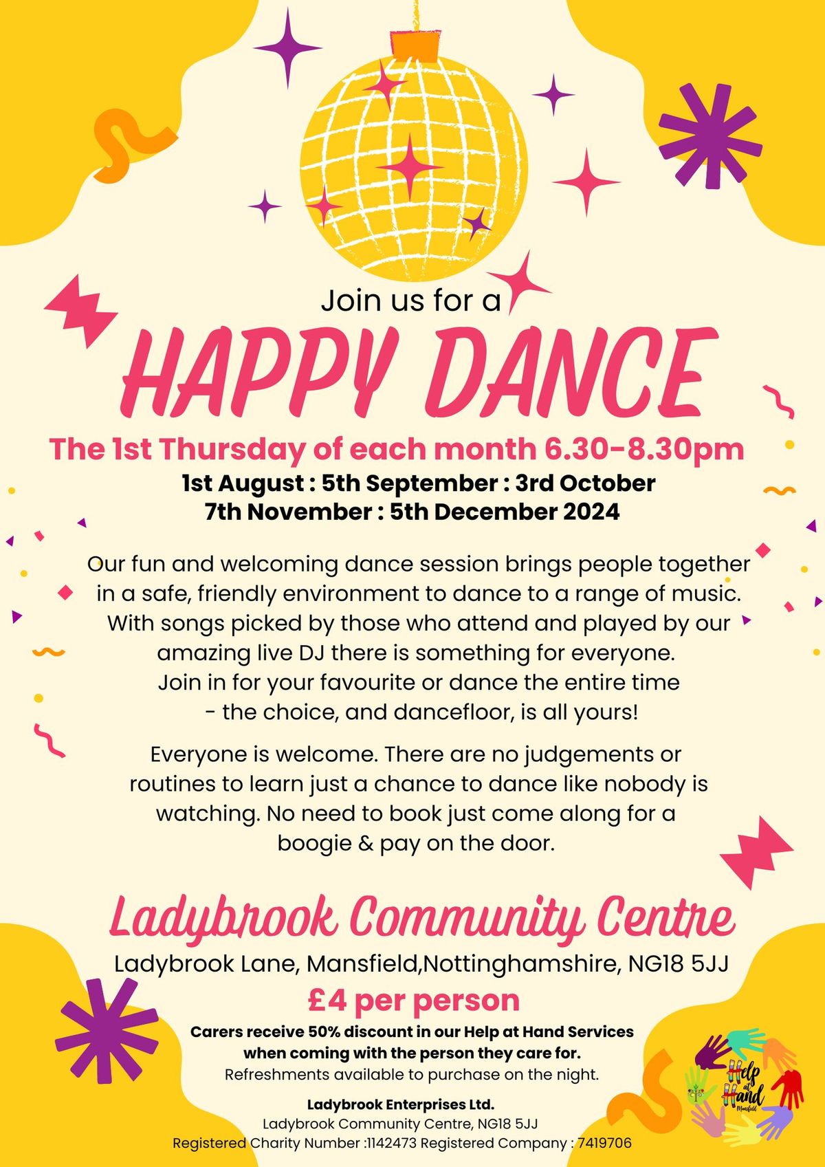 Happy Dance at Ladybrook Community Centre