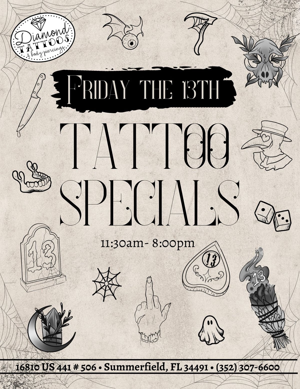 Friday the 13th Tattoo Specials! 