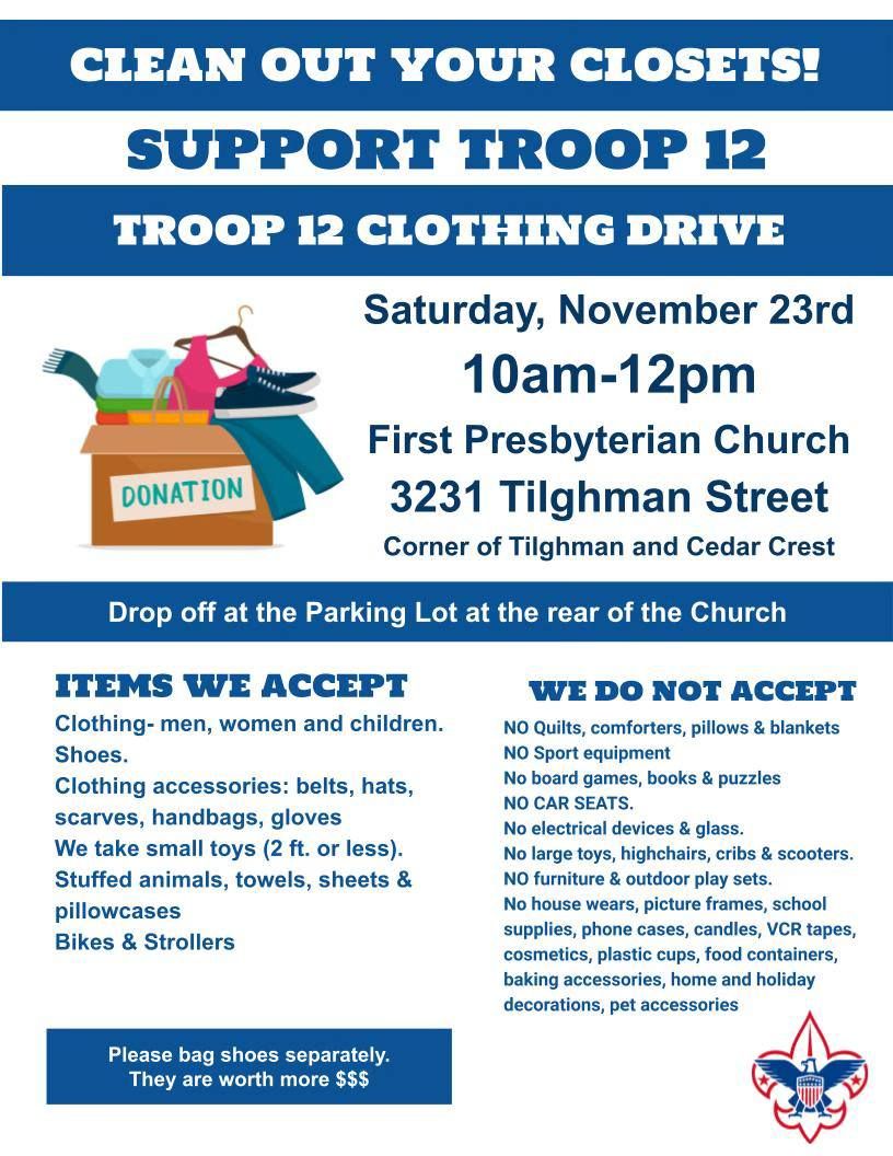 Troop 12 Clothing Drive