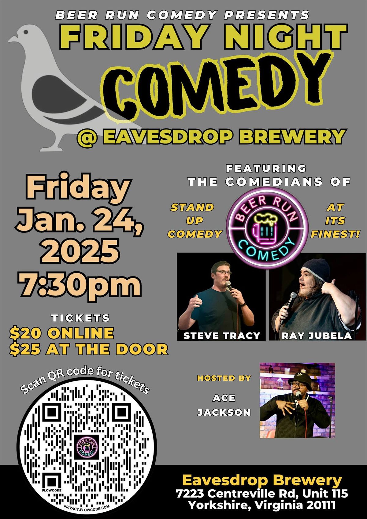 Beer Run Comedy presents: Friday Night Stand Up Comedy at Eavesdrop Brewery