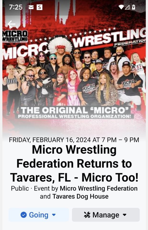 Micro Wrestling , Tavares Dog House, 16 February 2024